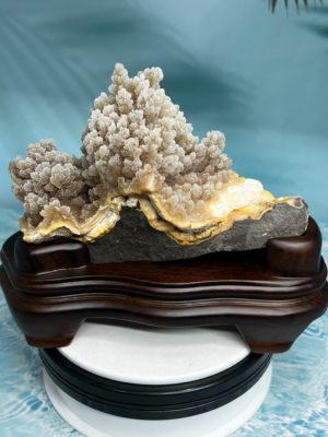 收藏特殊精品-烏拉圭天然黃色糖霜晶花意象